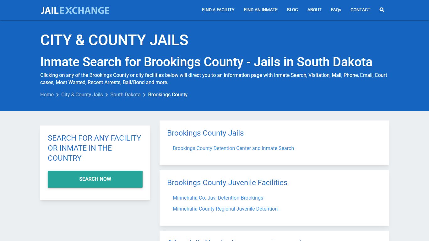 Inmate Search for Brookings County | Jails in South Dakota - Jail Exchange